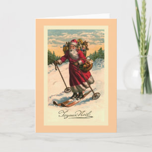 "Santa on Skis"  Franse kaart