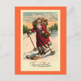 "Santa on Skis" Franse Kaart