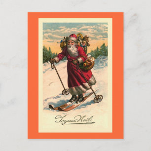 "Santa on Skis"  Franse kaart
