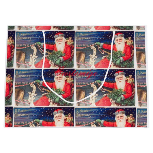 Santa on sleigh Thunder_Cove  Large Cadeautasje (Voorkant)