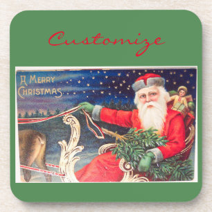 Santa on sleigh Thunder_Cove Onderzetter