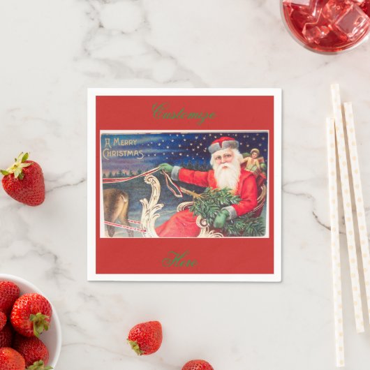 Santa on sleigh Thunder_Cove  Servetten (Insitu)