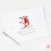 Santa on Sneeuwski's Rond naar/van Stickers (Envelop)