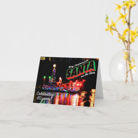 Santa on the River 60th Anniversary kaart 3 (Gele Bloem)