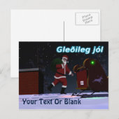 Santa on the Roof - Gleðileg jól Feestdagenkaart (Voorkant / Achterkant)