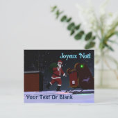 Santa on the Roof - Joyeux noё l Feestdagenkaart (Staand voorkant)