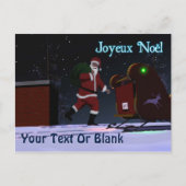 Santa on the Roof - Joyeux noё l Feestdagenkaart (Voorkant)