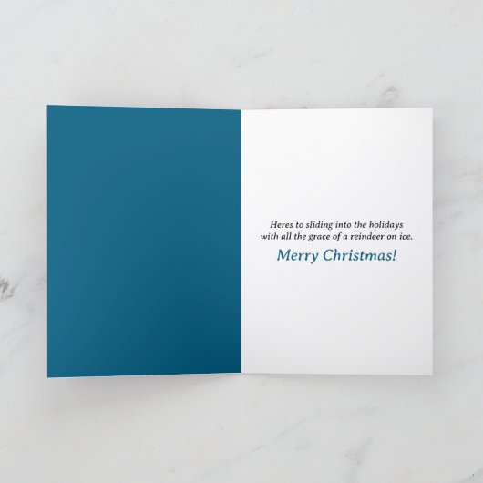 Santa On Thin Ice Kaart (Binnen)