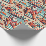 Santa on Vacation Christmas Wrapping Paper Cadeaupapier<br><div class="desc">This fun and humorous Christmas wrapping paper features Santa Claus taking a break at the beach Depicted lounging on a sun chair, wearing sunglasses and a Hawaiian shirt, and sipping on a tropical drink, Santa is surrounded by seashells, palm trees, and gifts in the sand. The seamless and vibrant 2D...</div>