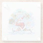 Santa Onbereid wit onderzetter van glas Glazen Onderzetter (Achterkant)