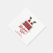 Santa Ondersteboven Grappige Kerst Drink Accent Servet (Hoek)