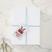 Santa Ondersteboven Grappige Kerst Wrap Accent Cadeaulabel (Met Touw)