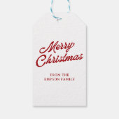Santa Ondersteboven Grappige Kerst Wrap Accent Cadeaulabel (Achterkant)