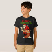 Santa Ong Down Chimney Shirt Funny Naughty Xmas Sa (Voorkant volledig)