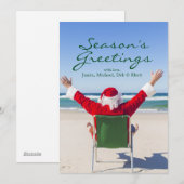 Santa ontspannen op een Australisch strand Feestdagenkaart (Voorkant / Achterkant)