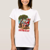 Santa ontspant in een stoel, t-shirt (Voorkant)