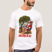 Santa ontspant in een stoel, t-shirt (Voorkant)
