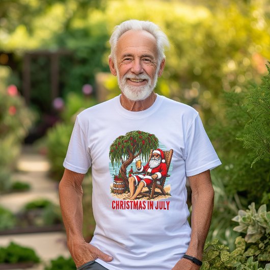 Santa ontspant in een stoel, t-shirt