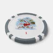 Santa Onvoorbereid grijs 1 gestreepte pokerchip (Enkel)