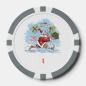 Santa Onvoorbereid grijs 1 gestreepte pokerchip (Voorkant)