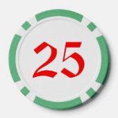 Santa Onvoorbereid groen 25 gestreepte pokerchip (Achterkant)