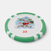 Santa Onvoorbereid groen 25 gestreepte pokerchip (Enkel)