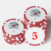 Santa Onvoorbereid rood 5 gestreepte poker chip (Opstapeling)