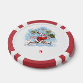 Santa Onvoorbereid rood 5 gestreepte poker chip (Enkel)