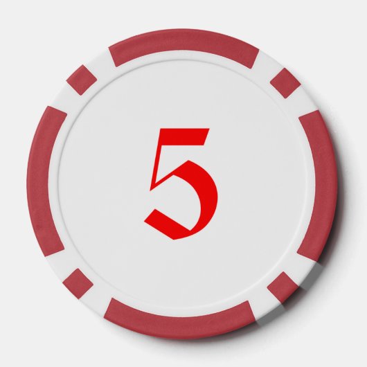Santa Onvoorbereid rood 5 gestreepte poker chip (Achterkant)