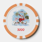 Santa Onvoorbereid sinaasappel 5000 gestreepte pok Poker Chips (Voorkant)
