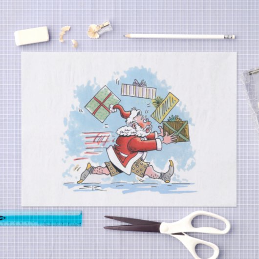 Santa Onvoorbereid tissuepapier groot (Craft)