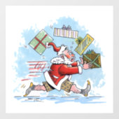 Santa Onvoorbereid wit venster klampen Raamsticker (Vel)