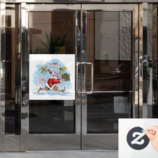 Santa Onvoorbereid wit venster klampen Raamsticker (Kantoordeur)