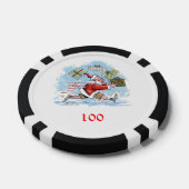 Santa Onvoorbereid zwart 100 gestreepte pokerchip (Enkel)