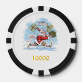 Santa Onvoorbereid zwart goud 10000 poker chip (Voorkant)