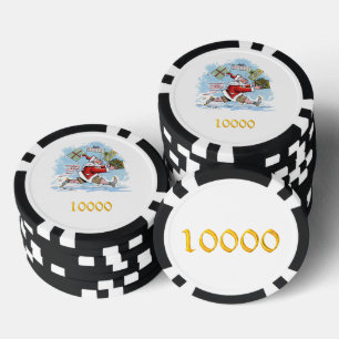 Santa Onvoorbereid zwart goud 10000 poker chip