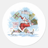 Santa Onvoorbereide grote ronde stickers (Voorkant)