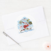 Santa Onvoorbereide grote ronde stickers (Envelop)