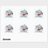 Santa Onvoorbereide grote ronde stickers (Vel)