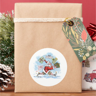 Santa Onvoorbereide grote ronde stickers