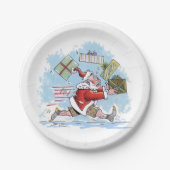 Santa Onvoorbereide papieren borden Bordje (Voorkant)