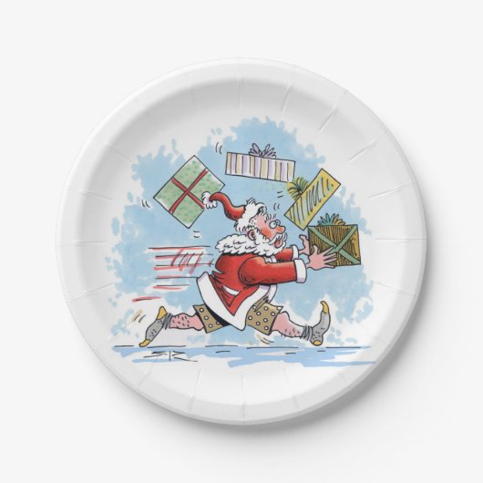 Santa Onvoorbereide papieren borden Papieren Bordje (Voorkant)