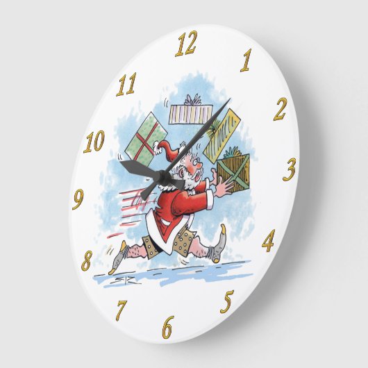 Santa Onvoorbereide wandklok (Hoek)
