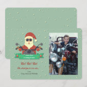 Santa op de fiets Foto Vakantie Kaart (Voorkant / Achterkant)
