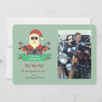 Santa op de fiets Foto Vakantie Kaart