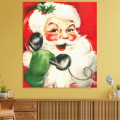 Santa op de telefoon canvas afdruk (Insitu (Woonkamer))