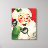 Santa op de telefoon canvas afdruk (Voorkant)