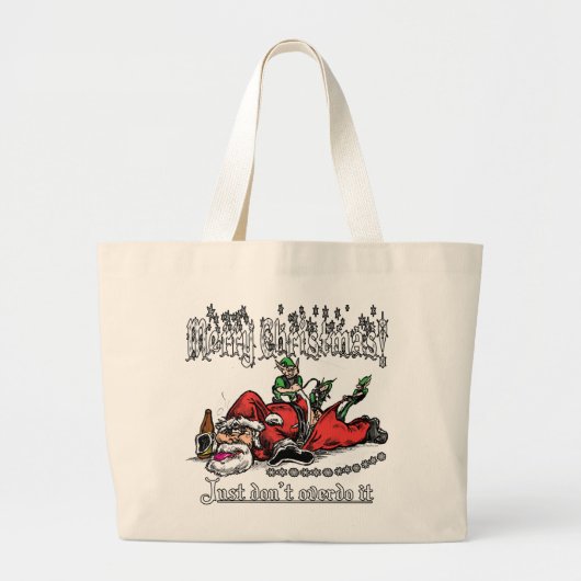 Santa op een Bender Grote Tote Bag (Voorkant)