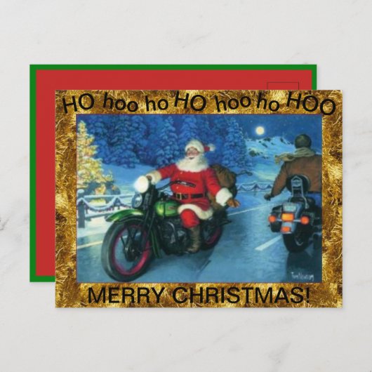 Santa op een Briefkaart (Voorkant / Achterkant)