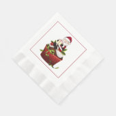 Santa op een Cupcake-kerstpapier Servet (Hoek)